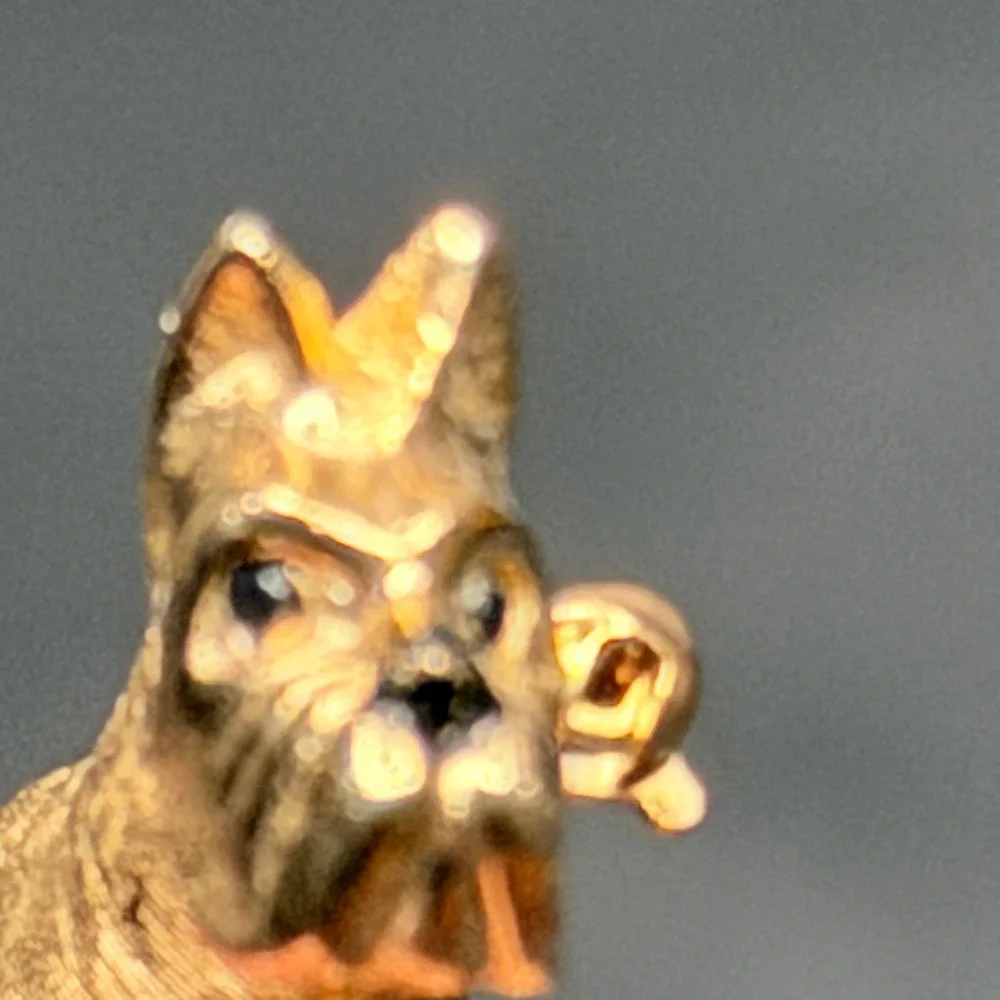Vtg Boucher Brooch Boxer Dog Gold Tone Textured Figural Pin MCM‎ Mid Century